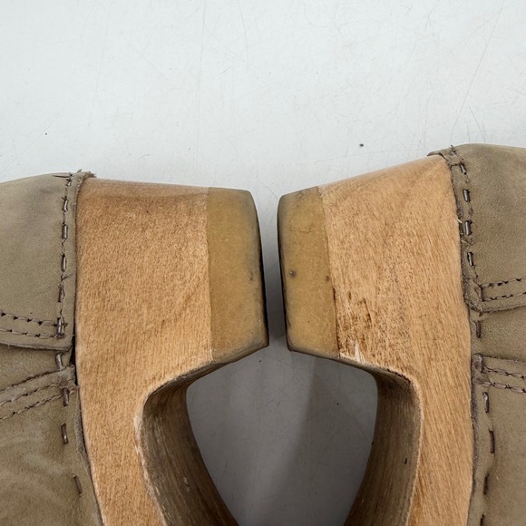 No. 6 Clog Ankle Boots Womens Size 39 Brown Leather Buckle Wood Heel Bohemian - Picture 6 of 12